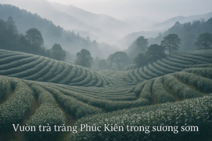 Trà Bạch Hào – Trà trắng cao cấp, thanh tao & quý phái Vườn trà trắng ở Phúc Kiến trong sương sớm, nơi sản xuất trà Bạch Hào nổi tiếng.