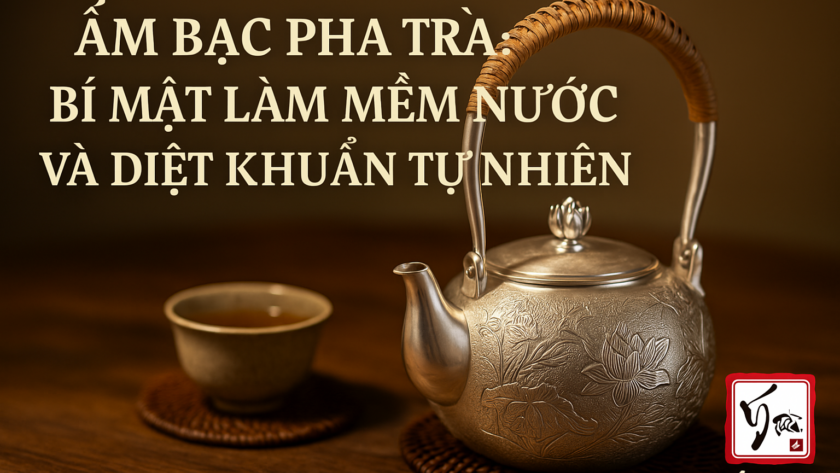 Ấm bạc pha trà tại Ý Trà Quán – bí mật làm mềm nước và diệt khuẩn tự nhiên
