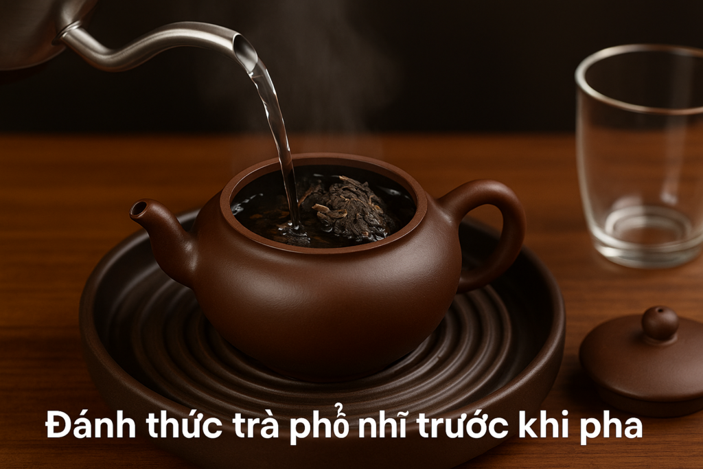 Đánh thức trà phổ nhĩ trước khi pha