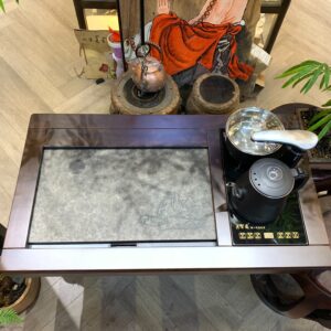 BÀN TRÀ ĐIỆN VĂN PHÒNG GỖ MUN KÈM BẾP ĐIỆN TỰ ĐỘNG