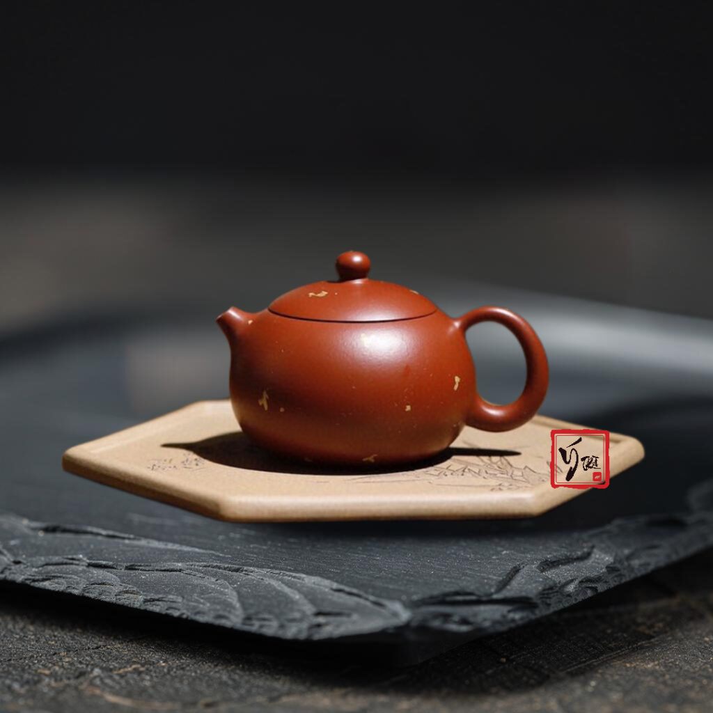 Các Dáng Ấm Tử Sa Phổ Biến: Thạch Biều, Tây Thi, Tần Quyền… Và Cách Chọn Cận cảnh ấm tử sa dáng Tây Thi tròn đầy, núm nắp nhỏ, vòi ngắn, màu đỏ